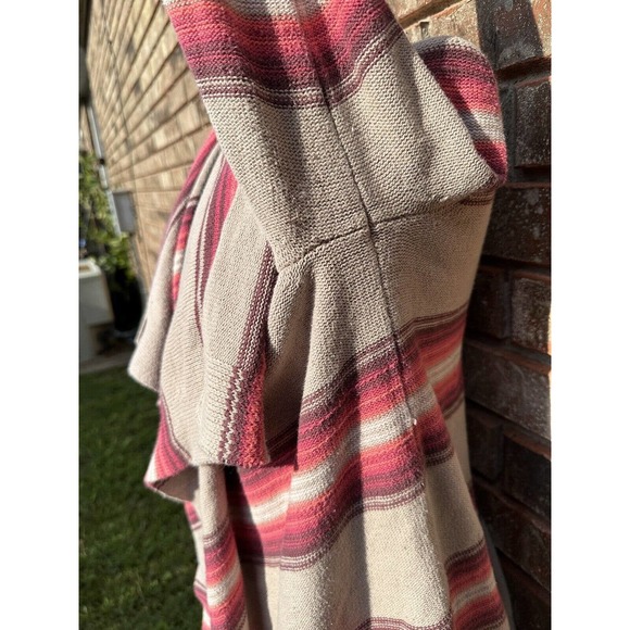 Old Navy Womens Cardigan Size Medium Brown Beige Red Cotton Blend‎ Boho Striped - Picture 3 of 11